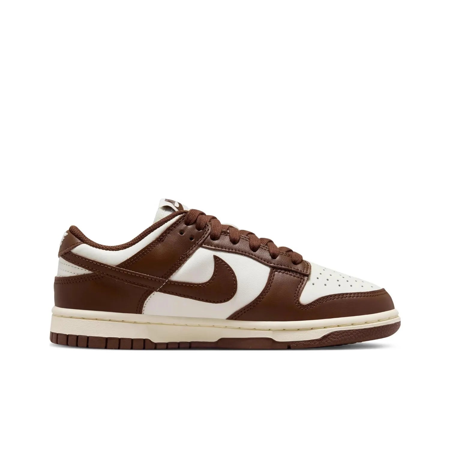 Nike Dunk Low Women's Low-top Retro Casual Sneakers In Chocolate Brown And White Colorway DD1503-124