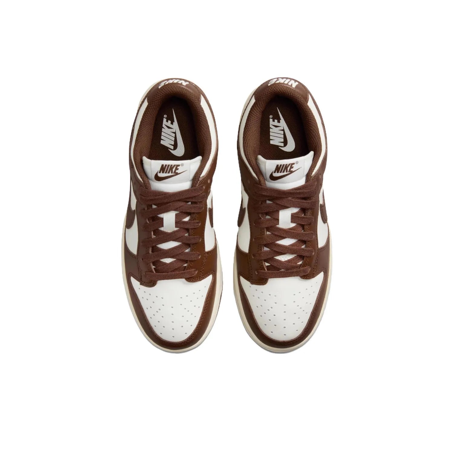 Nike Dunk Low Women's Low-top Retro Casual Sneakers In Chocolate Brown And White Colorway DD1503-124