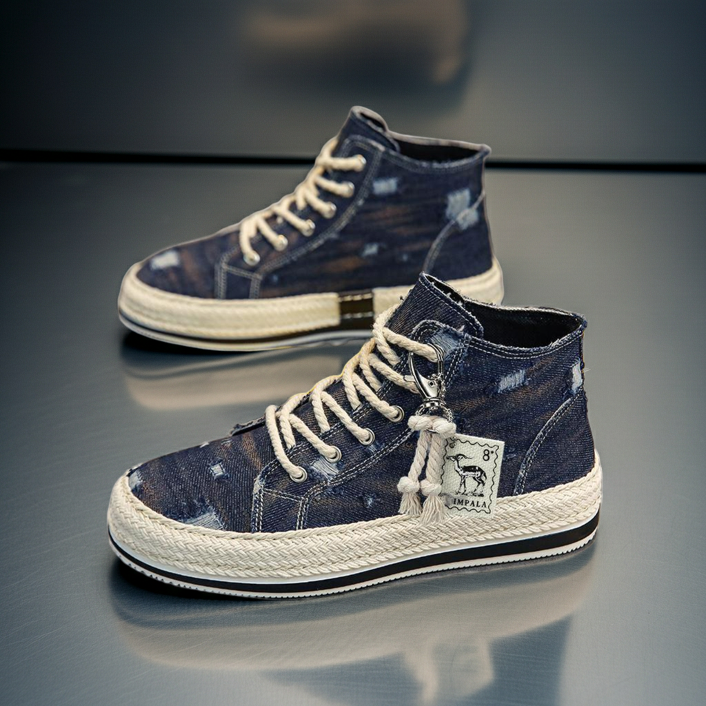 1970s High-top Canvas Shoes Men's Korean-style Student