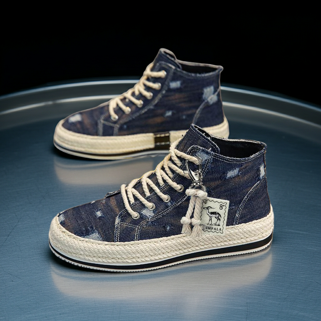 1970s High-top Canvas Shoes Men's Korean-style Student